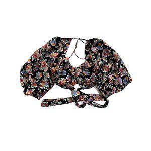 NWT For Love & Lemons Tate Crop Top in Black